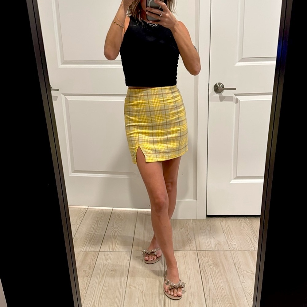 Wild Fable Plaid Mini Skirt Women Size Small Side Slit Retro Y2K 2000s Clueless